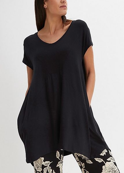 bonprix Longshirt A-Linie Passform, mit Eingrifftaschen, aus Viskosemischun günstig online kaufen