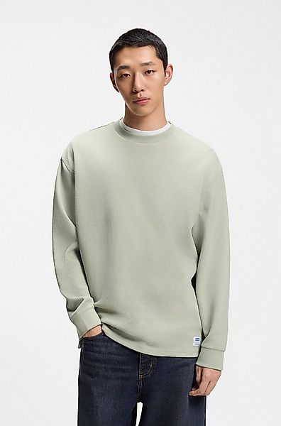 HUGO Blue Langarmshirt Nuwolo Rundhalsausschnitt, lässig geschnitten, Logo- günstig online kaufen