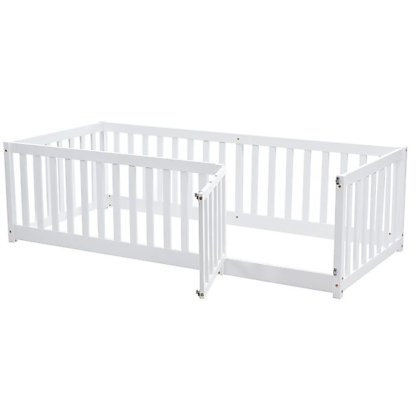 Ulife Kinderbett Bodenbett Holzbett, Holzboden Bettrahmen günstig online kaufen