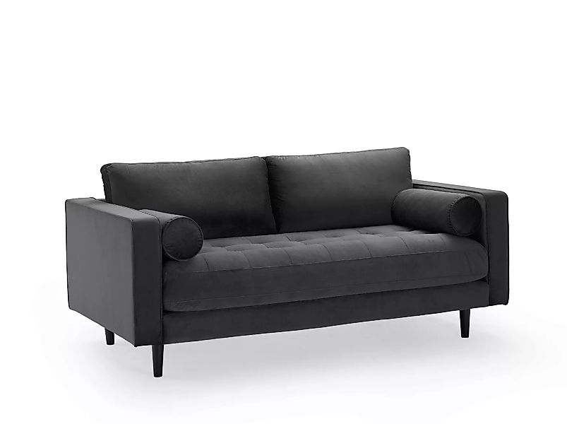 Sofa 2-Sitzer samt grau 184 cm Merini günstig online kaufen