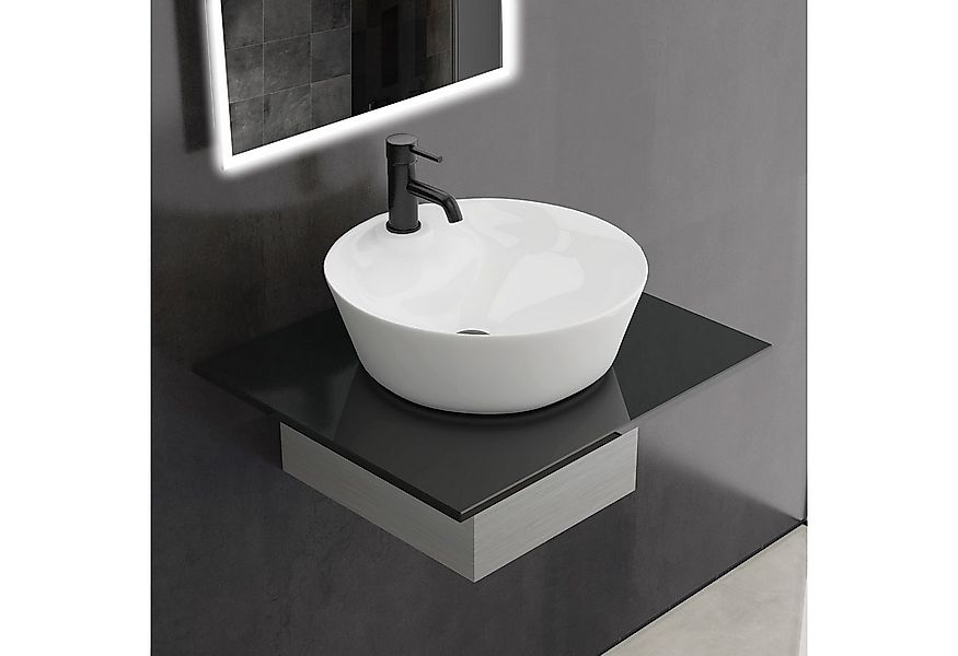 Alpenberger Aufsatzwaschbecken Waschbecken Schale auf Granit Waschtischplat günstig online kaufen