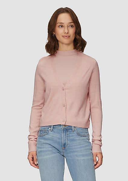 QS Funktionsjacke Verkürzte Strickjacke in melierter günstig online kaufen