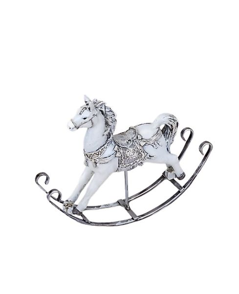 formano Weihnachtsfigur Schaukelpferd Deko weiß silber Nostalgie Winterzeit günstig online kaufen