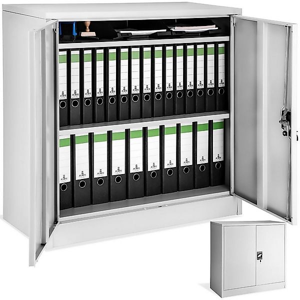 tectake Aktenschrank Büroschrank mit 3 Böden, abschließbar, 90x40x90 cm (Ko günstig online kaufen
