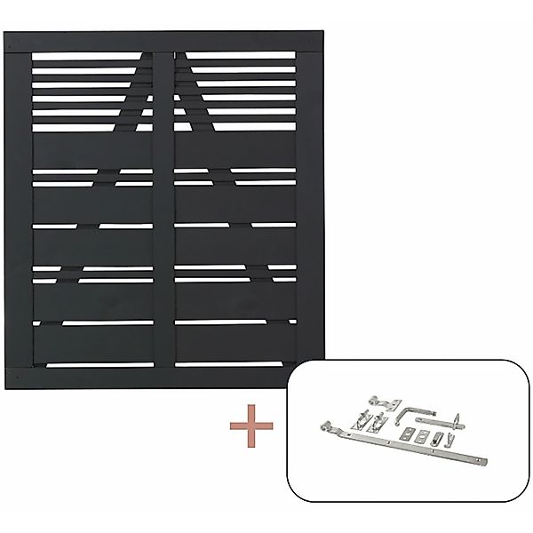 Plus Holz Einzeltor Silence Nadelholz Schwarz 100 cm x 110 cm günstig online kaufen