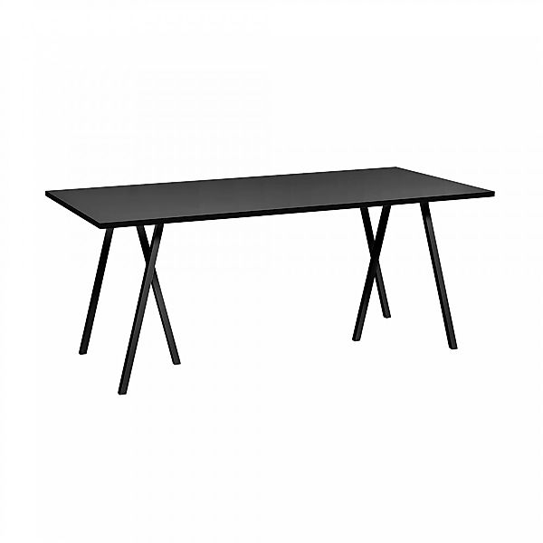 HAY - Loop Stand Tisch 180x87,5cm - schwarz /Tischplatte Linoleum/Tischkant günstig online kaufen
