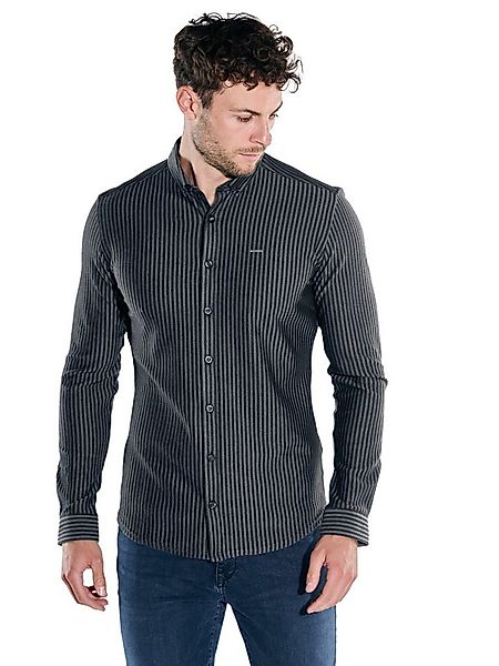 emilio adani Langarmhemd Herren Hemd gemustert, Schwarz günstig online kaufen