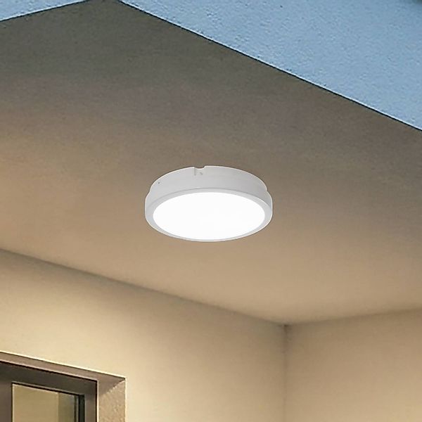 LED-Deckenleuchte Vera, weiß, Kunststoff, Ø 22 cm, IP65 günstig online kaufen