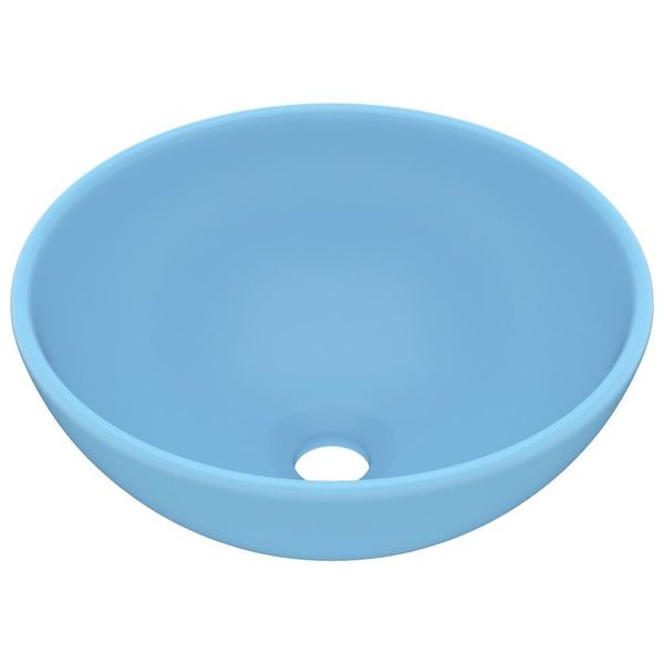 vidaXL Waschbecken Luxus-Waschbecken Rund Matt Hellblau günstig online kaufen