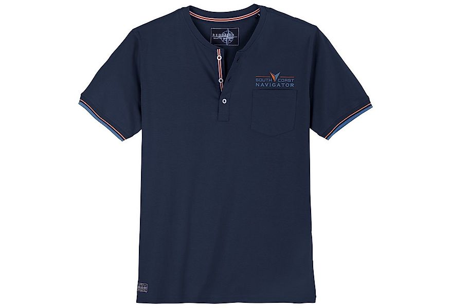 redfield Rundhalsshirt Redfield XXL Henley-T-Shirt dunkelblau Brusttasche günstig online kaufen