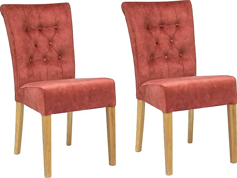 Home affaire Polsterstuhl "Queen", (Set), 2 St., Samtvelours, Esszimmerstuh günstig online kaufen