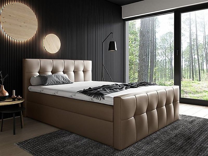Fun Möbel Boxspringbett Boxspringbett Schlafzimmerbett OWEN in Kunstleder i günstig online kaufen