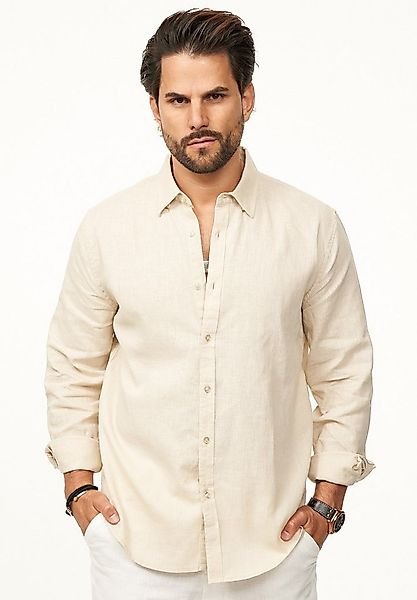 DAILY COTTON Langarmhemd aus 100% Leinen im Regular-Fit Herren Langarm Lein günstig online kaufen