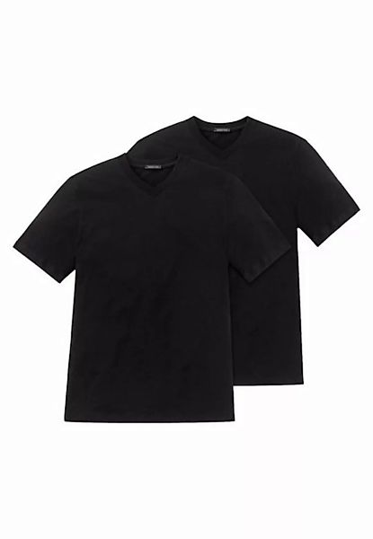 Schiesser T-Shirt (2-tlg) mit V-Ausschnitt und verstärkter Halsnaht im Dopp günstig online kaufen