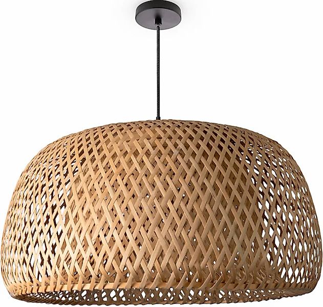Paco Home Pendelleuchte »PESA«, Leuchtmittel E27   ohne Leuchtmittel, Bambu günstig online kaufen