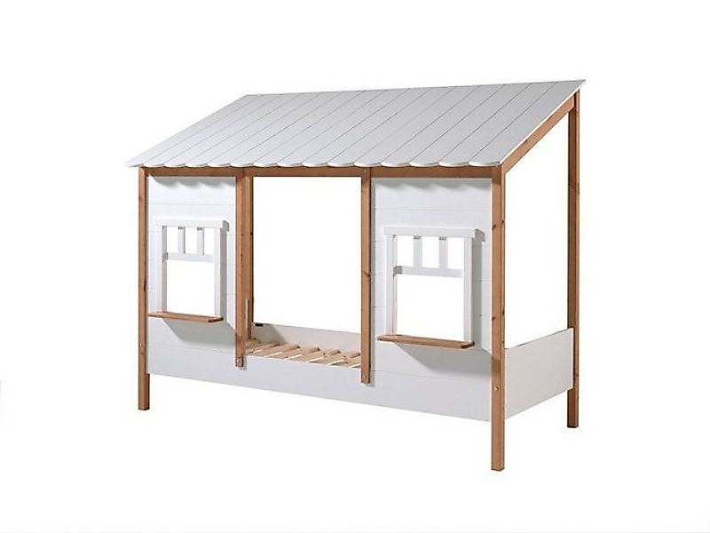 Natur24 Kinderbett Bett mit Schublade Landhausbett BABS 90x200cm Oak/Weiß günstig online kaufen