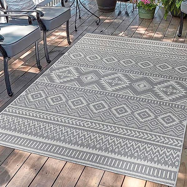 Carpet City Outdoorteppich "PALM 3522" rechteckig 5 mm Höhe Läufer, Wetterf günstig online kaufen