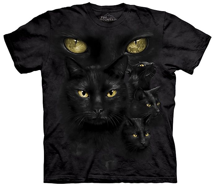 The Mountain Print-Shirt Schwarze Katze Mond Augen günstig online kaufen