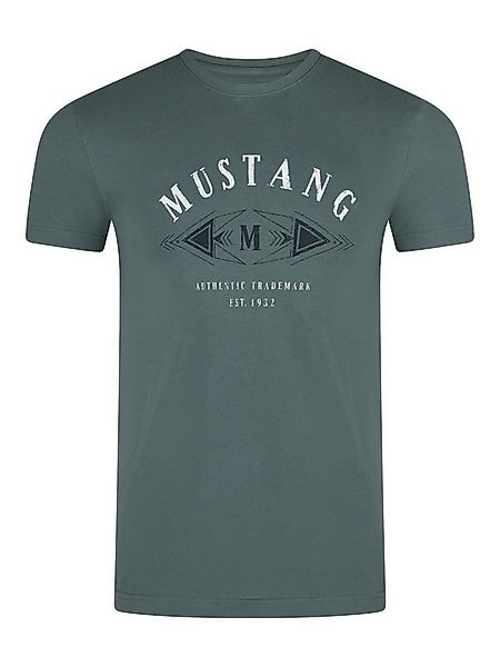 MUSTANG T-Shirt Herren Printshirt Regular Fit (1-tlg) Kurzarm Tee Shirt mit günstig online kaufen