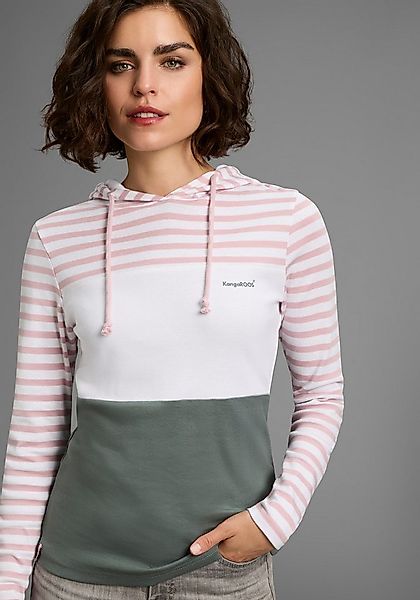 KangaROOS Kapuzenshirt Langarm, sehr figurbetont, mit Colourblocking-Optik günstig online kaufen