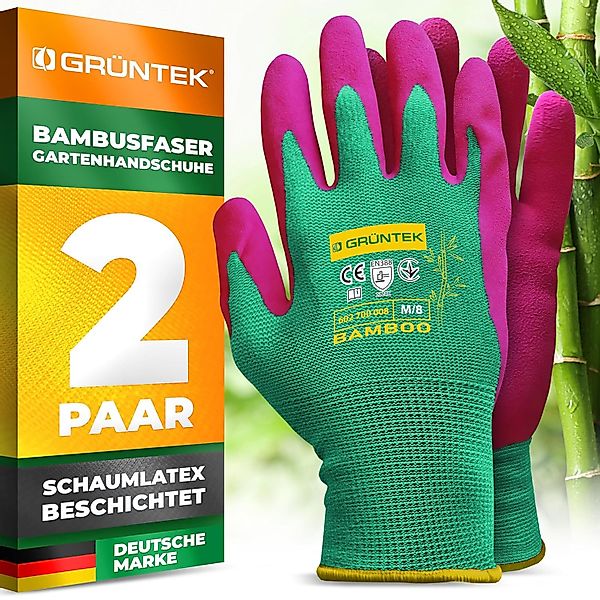 GRÜNTEK Gartenhandschuhe Natur aus Bambusfasern, Öko günstig online kaufen