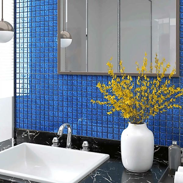 Mosaikfliesen 11 Stk. Blau 30x30 Cm Glas günstig online kaufen