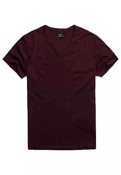 Superdry Herren T-Shirt LIGHTWEIGHT ESSENTIAL V NECK Rich Deep Burgundy Dun günstig online kaufen