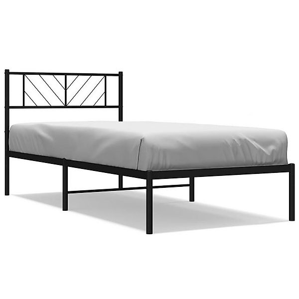 vidaXL Bettgestell, Bettrahmen mit Kopfteil Metall Schwarz 80x200 cm günstig online kaufen