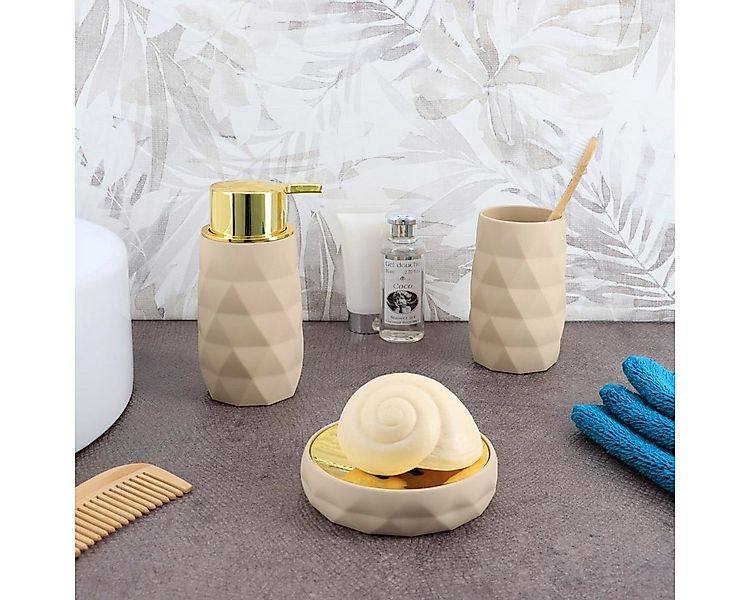 LikeKa Badaccessoire-Set Goldeffekt Seifenspender Toilettenbürste Seifensch günstig online kaufen