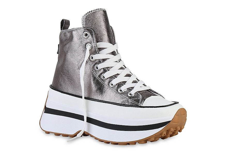 VAN HILL 841393 Plateausneaker Damen Plateau Sneaker Schnürer Profil-Sohle günstig online kaufen