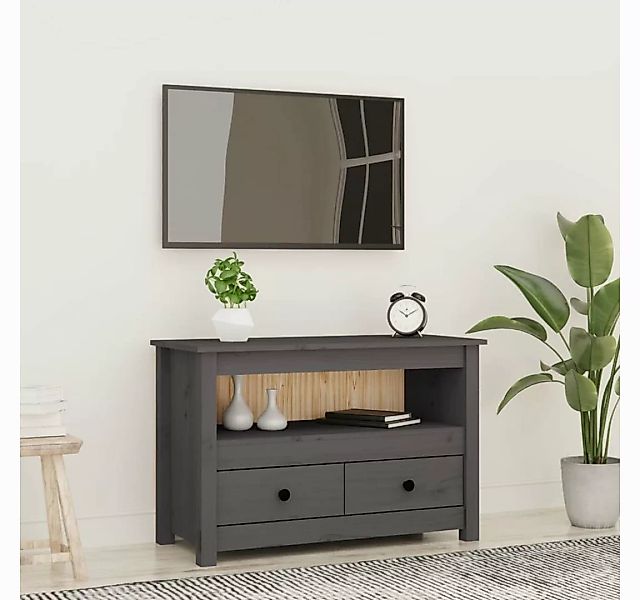 vidaXL TV-Schrank TV-Schrank Grau 79x35x52 cm Massivholz Kiefer günstig online kaufen