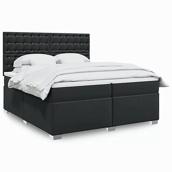 vidaXL Boxspringbett mit Matratze Schwarz 200x200 cm Kunstleder2103523 günstig online kaufen