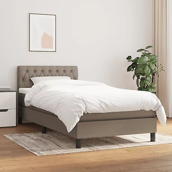 Vidaxl Boxspringbett Mit Matratze Taupe 100x200 Cm Stoff günstig online kaufen