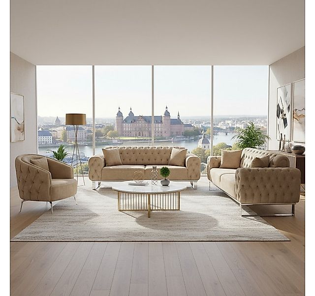 Palms-Store Sofa Set Jumeirah 3-Sitzer+2-Sitzer+Sessel in Samtstoff, Spar-S günstig online kaufen