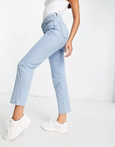 NA-KD – Jeans aus Bio-Baumwolle mit geradem Bein in Hellblau günstig online kaufen