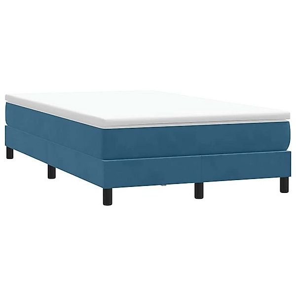 vidaXL Boxspringbett, Boxspringbett ohne Matratze Dunkelblau 120x210 cm Sam günstig online kaufen