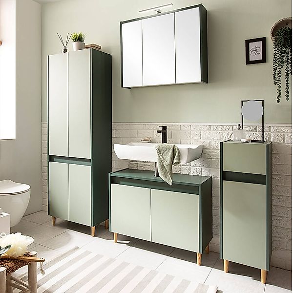 Badezimmer Set 4-teilig modern in grün LOANO-80 günstig online kaufen