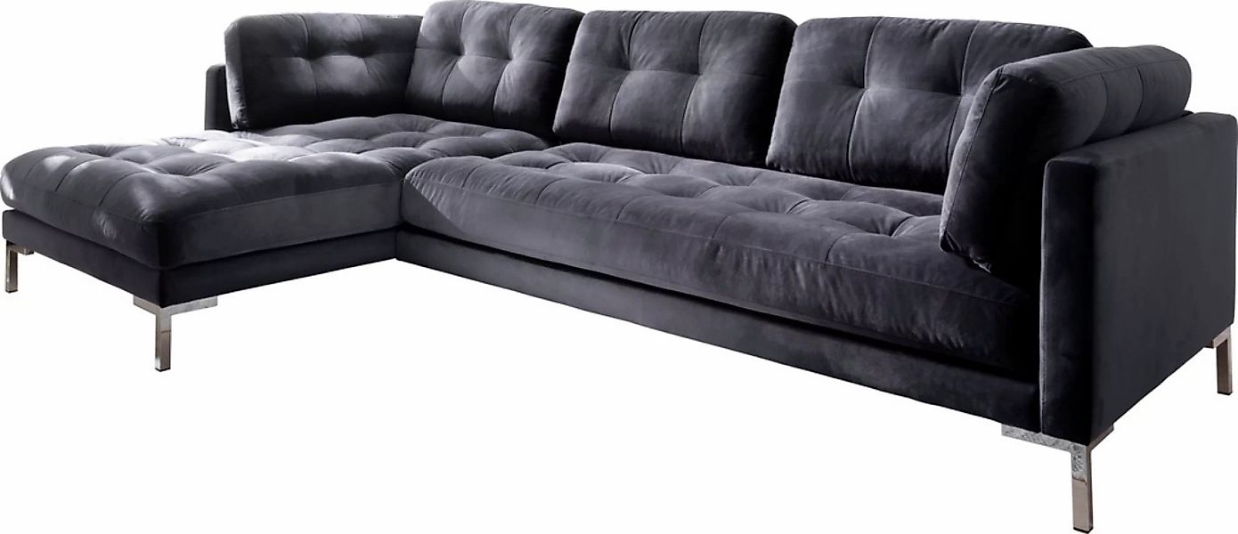 Trends by HG Ecksofa »Landau L-Form«, in Cord-Stoff mit Metallfuß günstig online kaufen