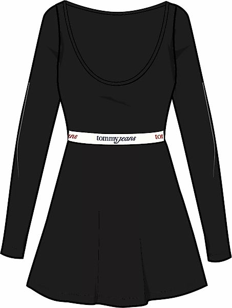 Tommy Jeans Jerseykleid "TJW TAPE FIT FLARE DRESS EXT", mit Logo-Elastikbun günstig online kaufen