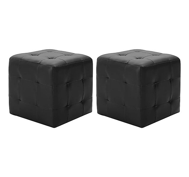 vidaXL Polsterhocker Pouf 2 Stk. Schwarz 30x30x30 cm Kunstleder (1 St) günstig online kaufen