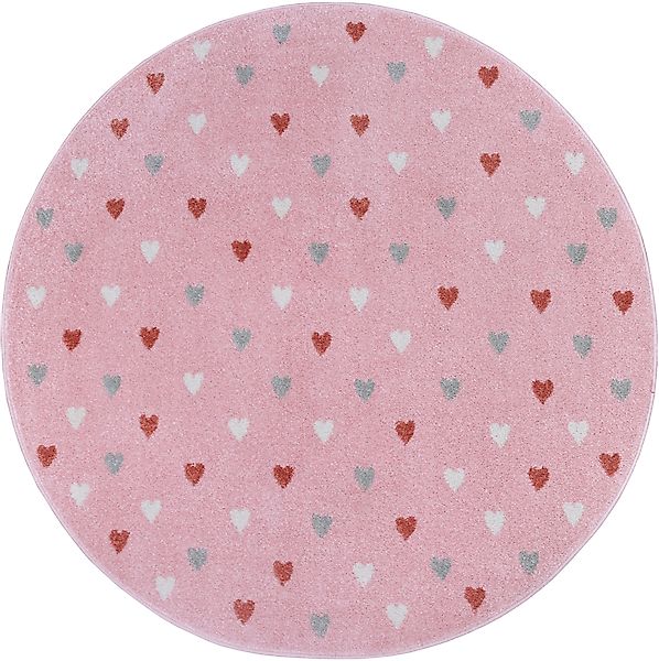 HANSE Home Kinderteppich »Adventures Little Hearts«, rund, 7 mm Höhe, Spiel günstig online kaufen
