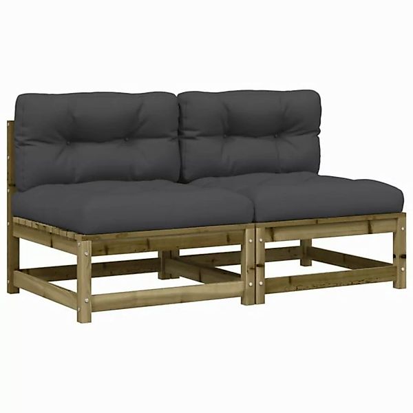 vidaXL Sofa, Gartensofas ohne Armlehnen mit Kissen 2 Stk. Kiefernholz günstig online kaufen