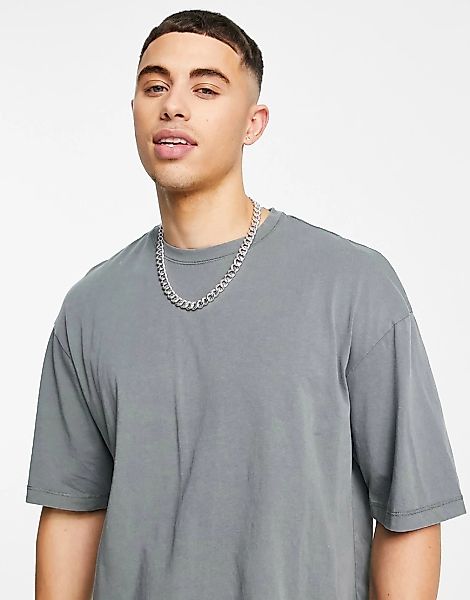 Jack & Jones – Originals – Oversize-T-Shirt in verwaschenem Grau günstig online kaufen