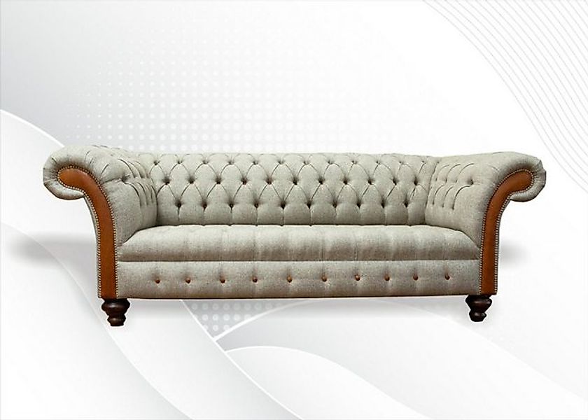 Xlmoebel 3-Sitzer Beiger 3-Sitzer Chesterfield Wohnzimmer Couch Polster Sof günstig online kaufen