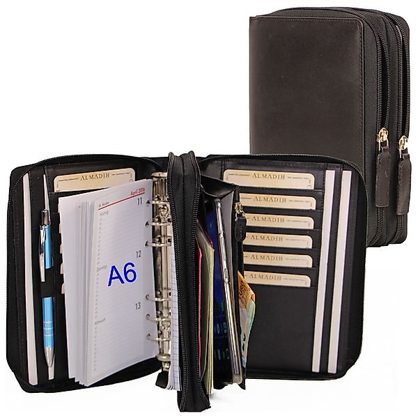 ALMADIH Konferenzmappe Ledermappe A6 Kombimappe Leder günstig online kaufen