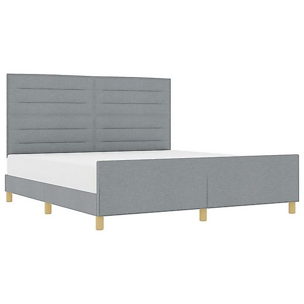 vidaXL Bett Bettgestell Hellgrau 180x200 cm Stoff (1-tlg) günstig online kaufen