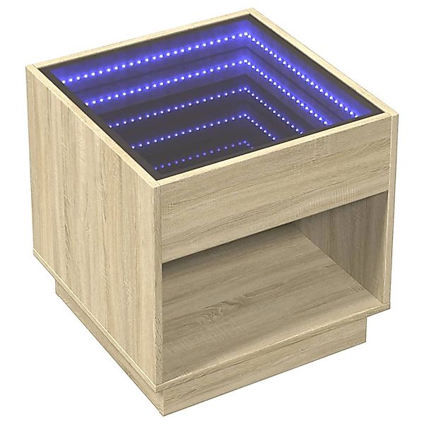 vidaXL Couchtisch mit Infinity-LED Sonoma-Eiche 50x50x50 cm 847653 günstig online kaufen