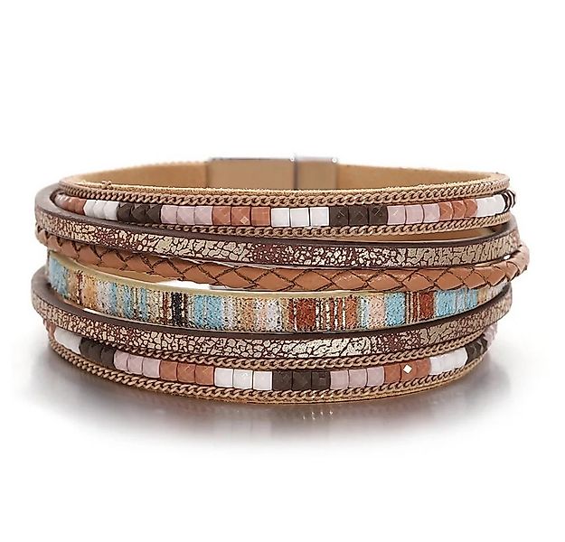 The Beauty House Lederarmband Boho mehrreihig Wrap Ledermanschettenarmban M günstig online kaufen