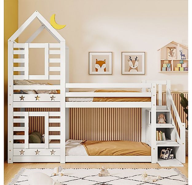 XDeer Etagenbett Kinderbett Baumhaus mit Schublade und Rausfallschutz, 90 x günstig online kaufen