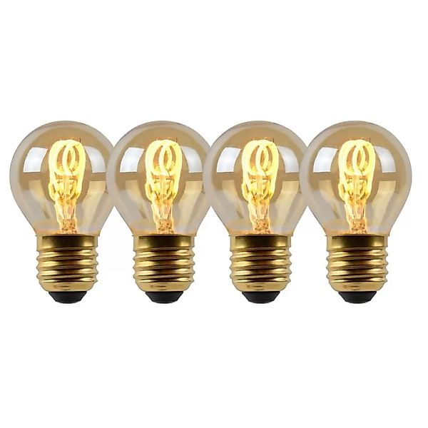 LED Leuchtmittel E27 Tropfen - P45 in Amber 3W 165lm 4er-Pack günstig online kaufen
